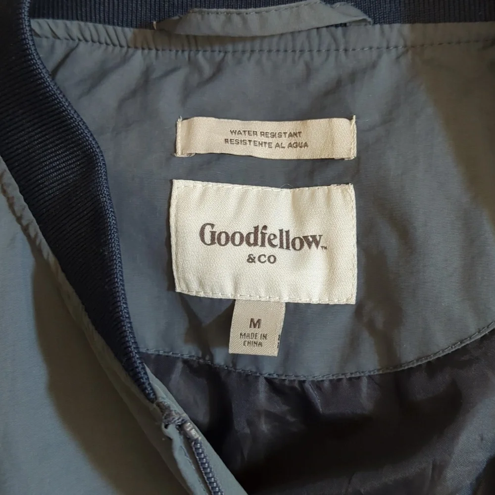 Goodfellow & Co. Blue Water Resistant Lightweight Bomber Jacket Size Medium